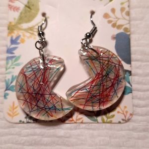 Half moon earrings, 1 in by 3/4
